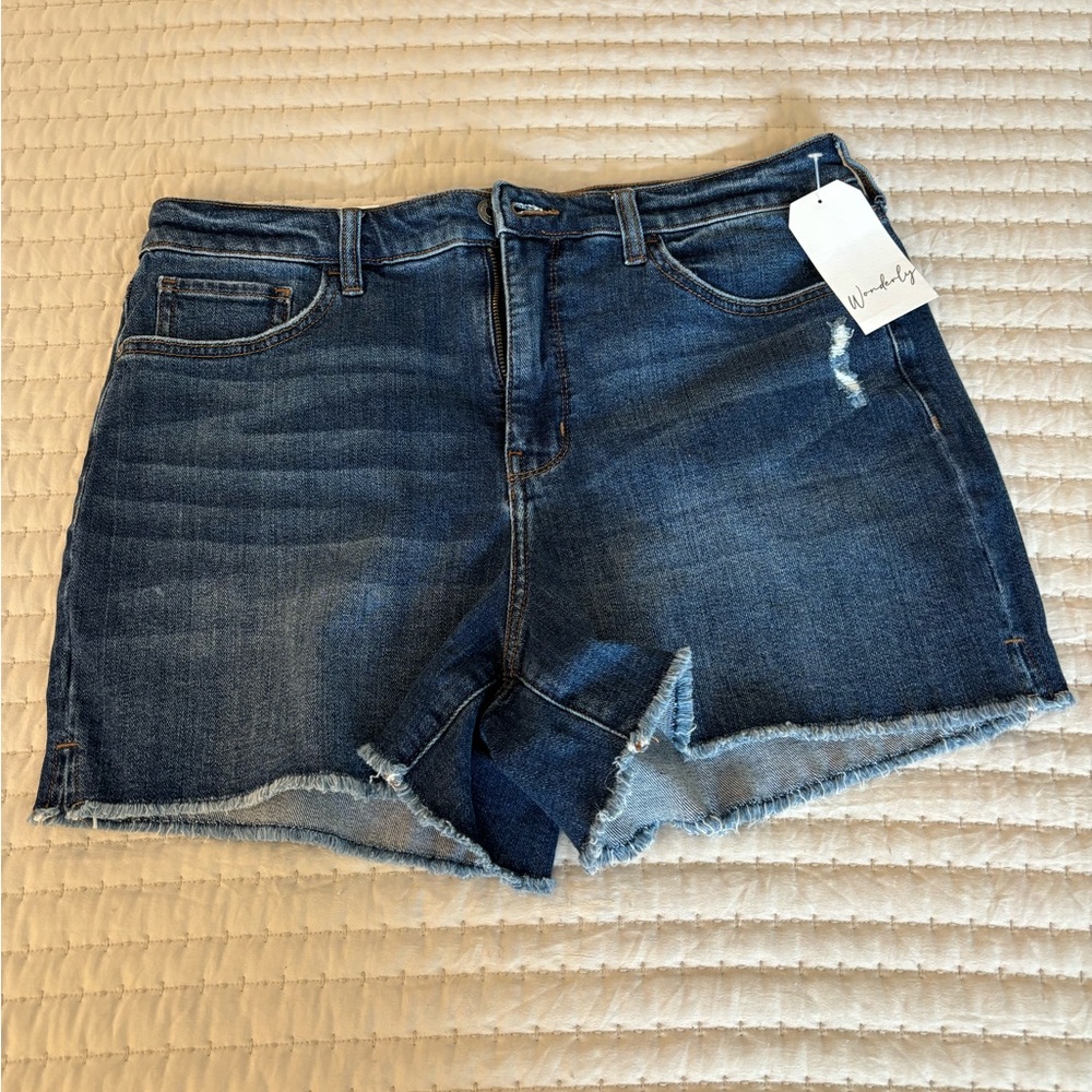 High rise jeans shorts